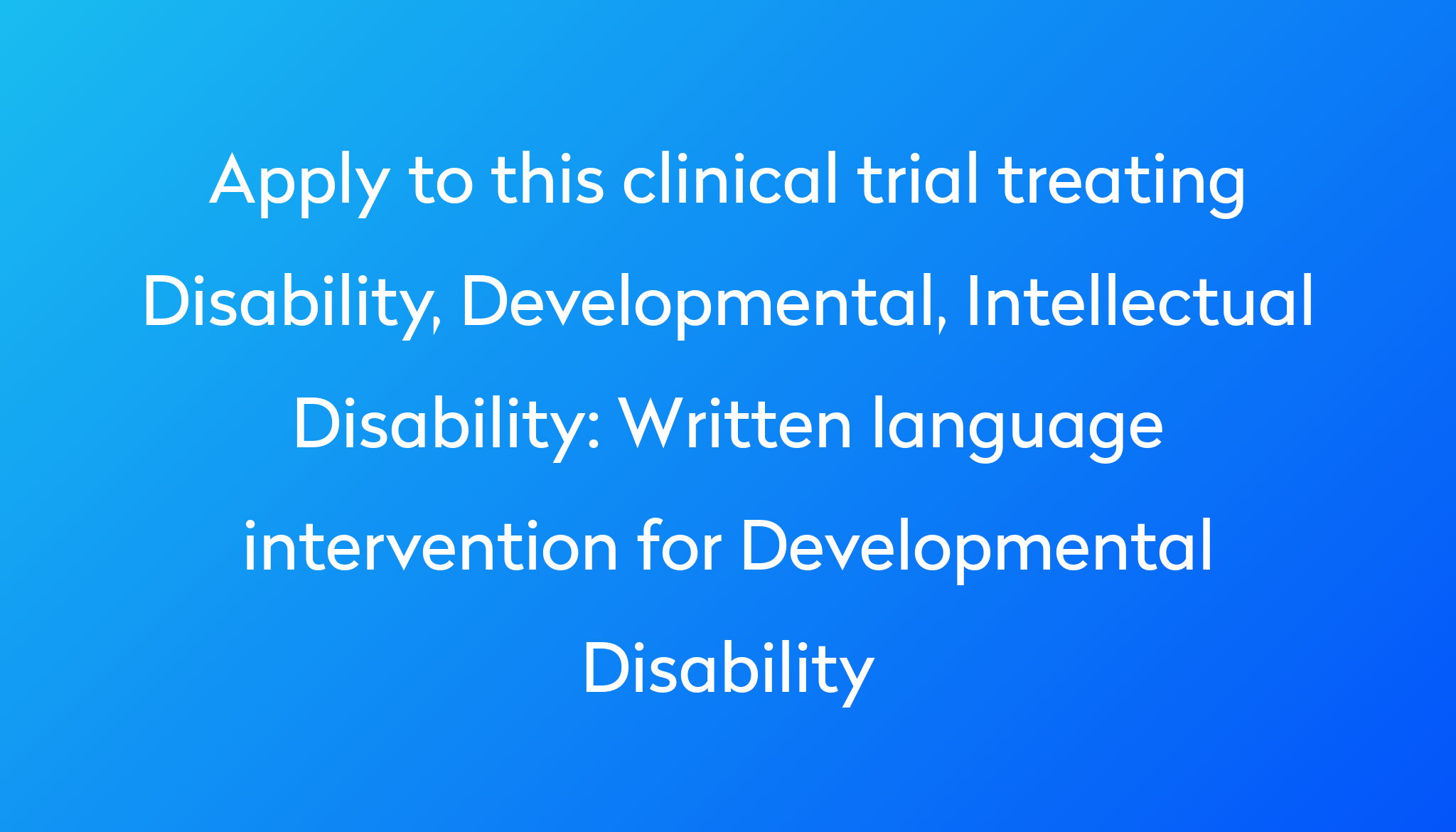 written-language-intervention-for-developmental-disability-clinical